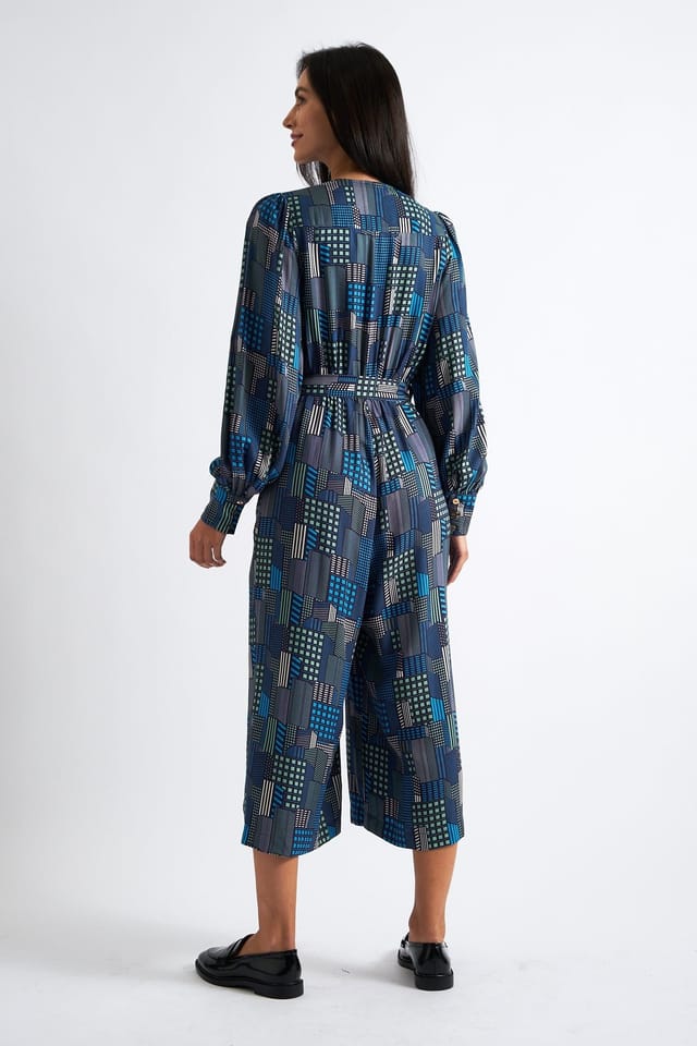 Louche Louche Women's Moski Geo City Print Jumpsuit in Blue - 2