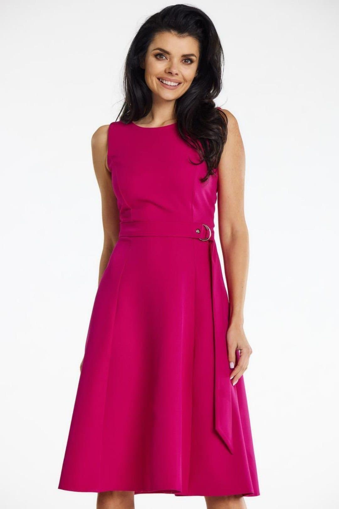 Love Lace Love Lace Women's Poland Made Strapy Midi Day Dress in Pink