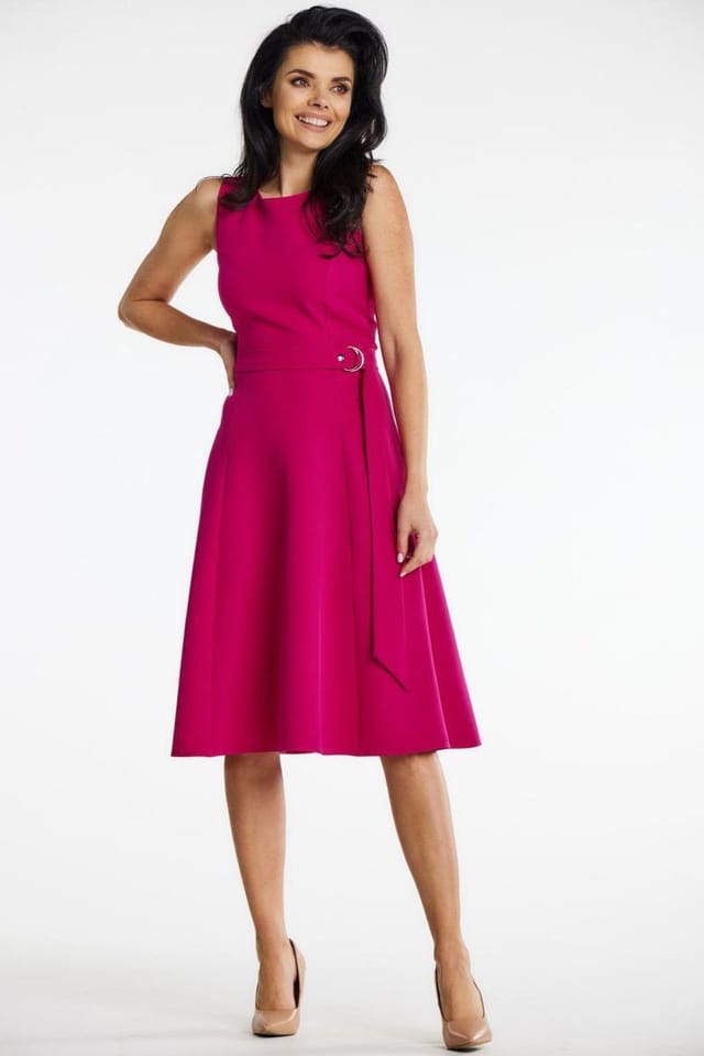 Love Lace Love Lace Women's Poland Made Strapy Midi Day Dress in Pink - 2