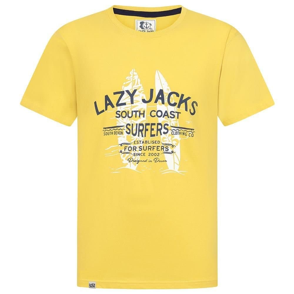Lazy Jacks Lazy Jacks Men's Surfer Cotton T-Shirt in Yellow