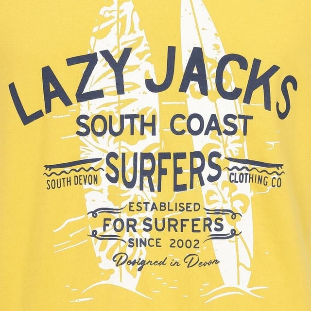 Lazy Jacks Lazy Jacks Men's Surfer Cotton T-Shirt in Yellow - 2