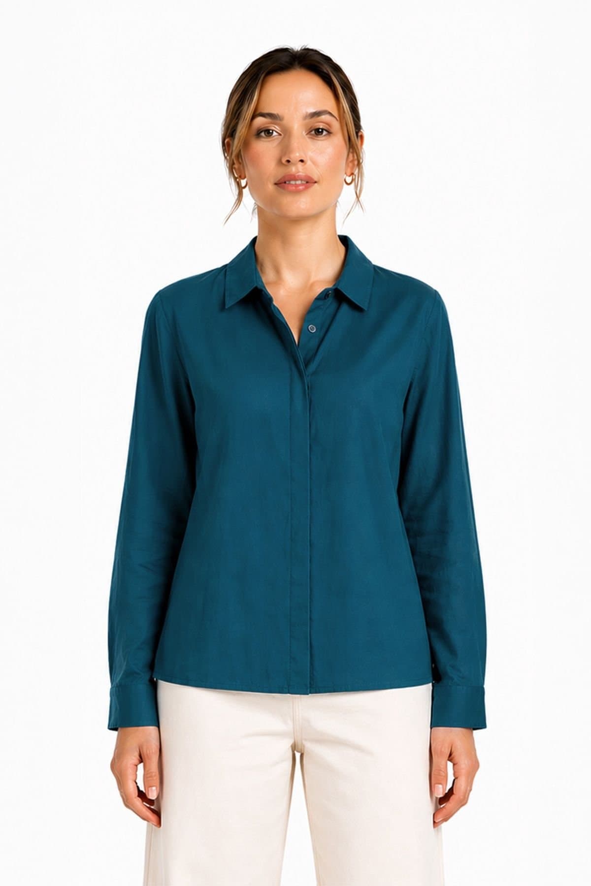 Kettlewell Kettlewell Women's Mayfair Classic Shirt in Turquoise