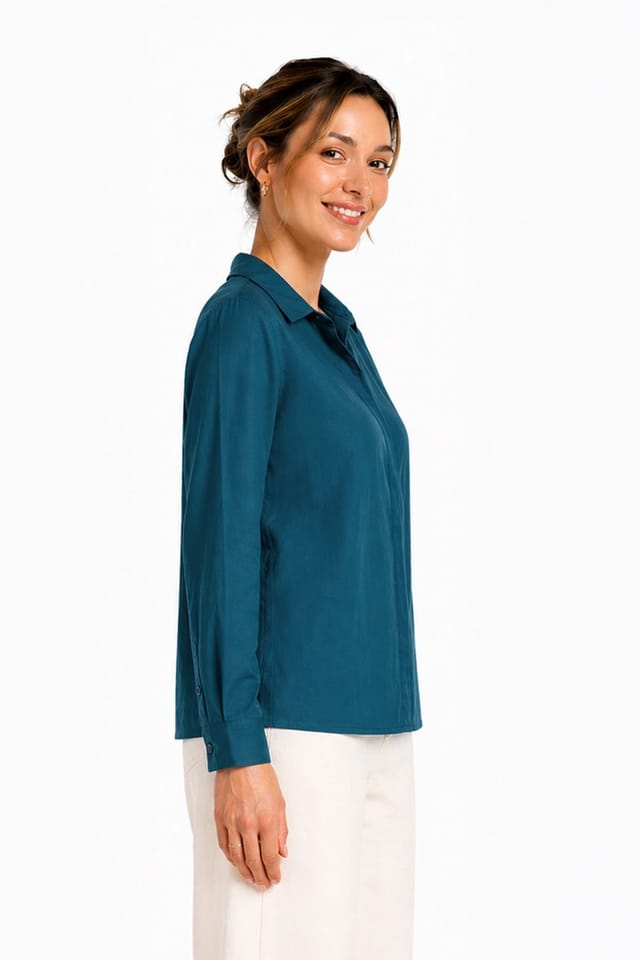 Kettlewell Kettlewell Women's Mayfair Classic Shirt in Turquoise - 3