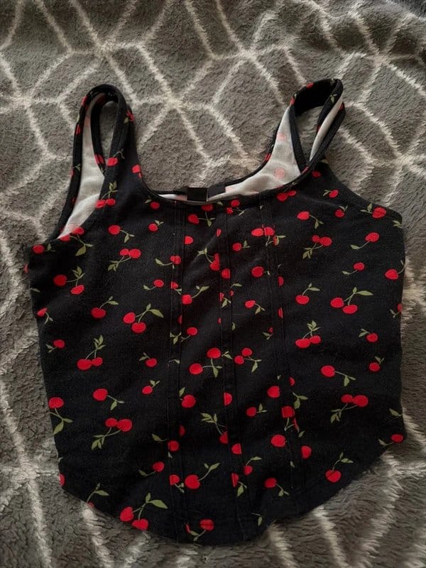 New Look Black Cherry Print Corset