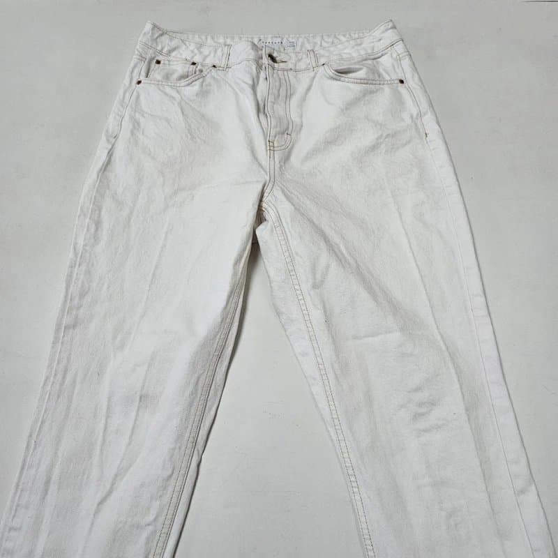 Topshop 32 waist mom jeans topshop white denim women's