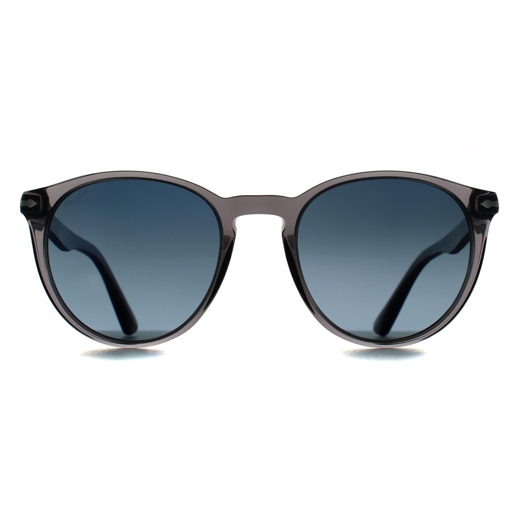 Persol Persol Men's Round Transparent Grey Light Blue Gradient Dark Blue Polarized PO3152S