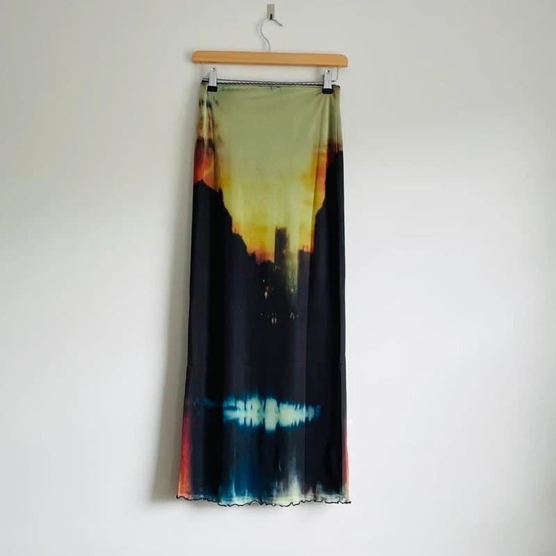 Topshop Topshop black printed high waisted tulle skirt Size 6t