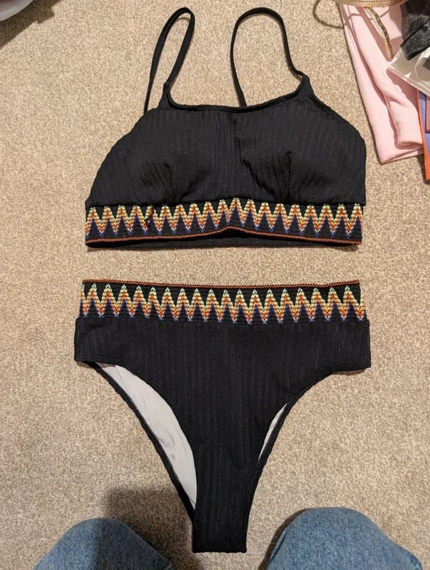 Shein Shein black bikini with pattern Large