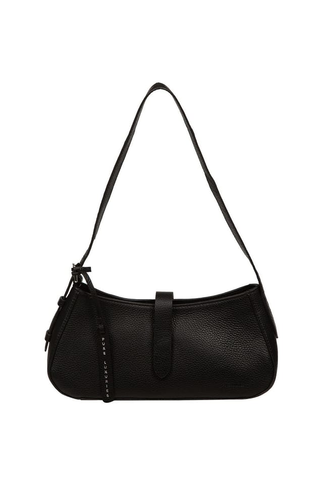 Pure Luxuries London Pure Luxuries London Women's 'Evangeline' Leather Grab Bag in Black - 2