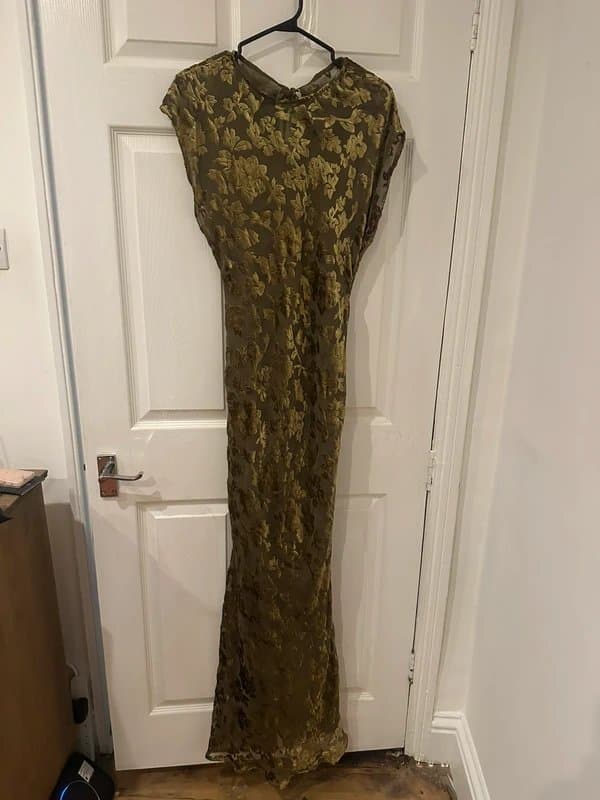 ASOS ASOS velvet Devore crew neck sleeveless maxi dress in mocha