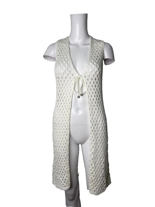 Marble Marble Crochet Cardigan Size 5 UK 16 White Stretch Womens Top NEW EU 44 RRP £49 - 1