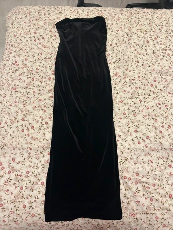 Bershka Velvet black midi Bershka dress