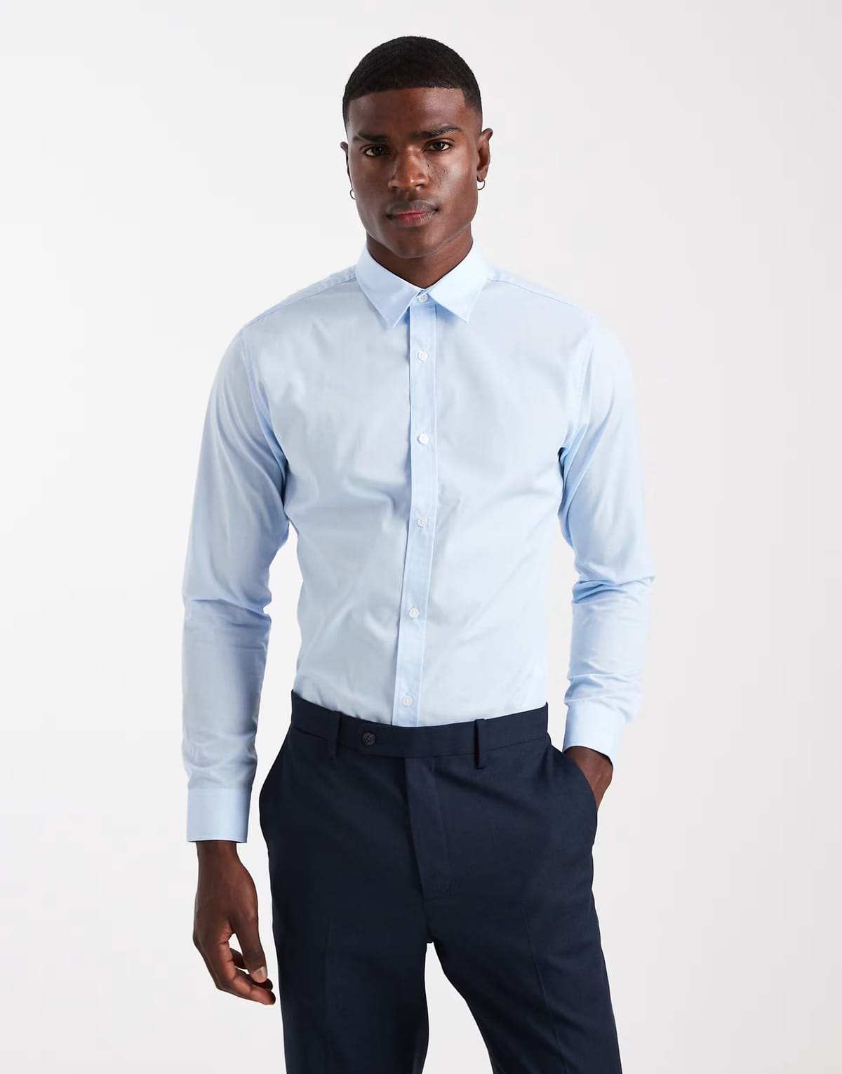 ASOS JJ Rebel smart shirt in light blue - 1