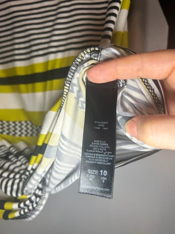 Principles by Ben de Lisi Principles by Ben de Lisi Striped Top – UK 10 – Black, White & Lime Green