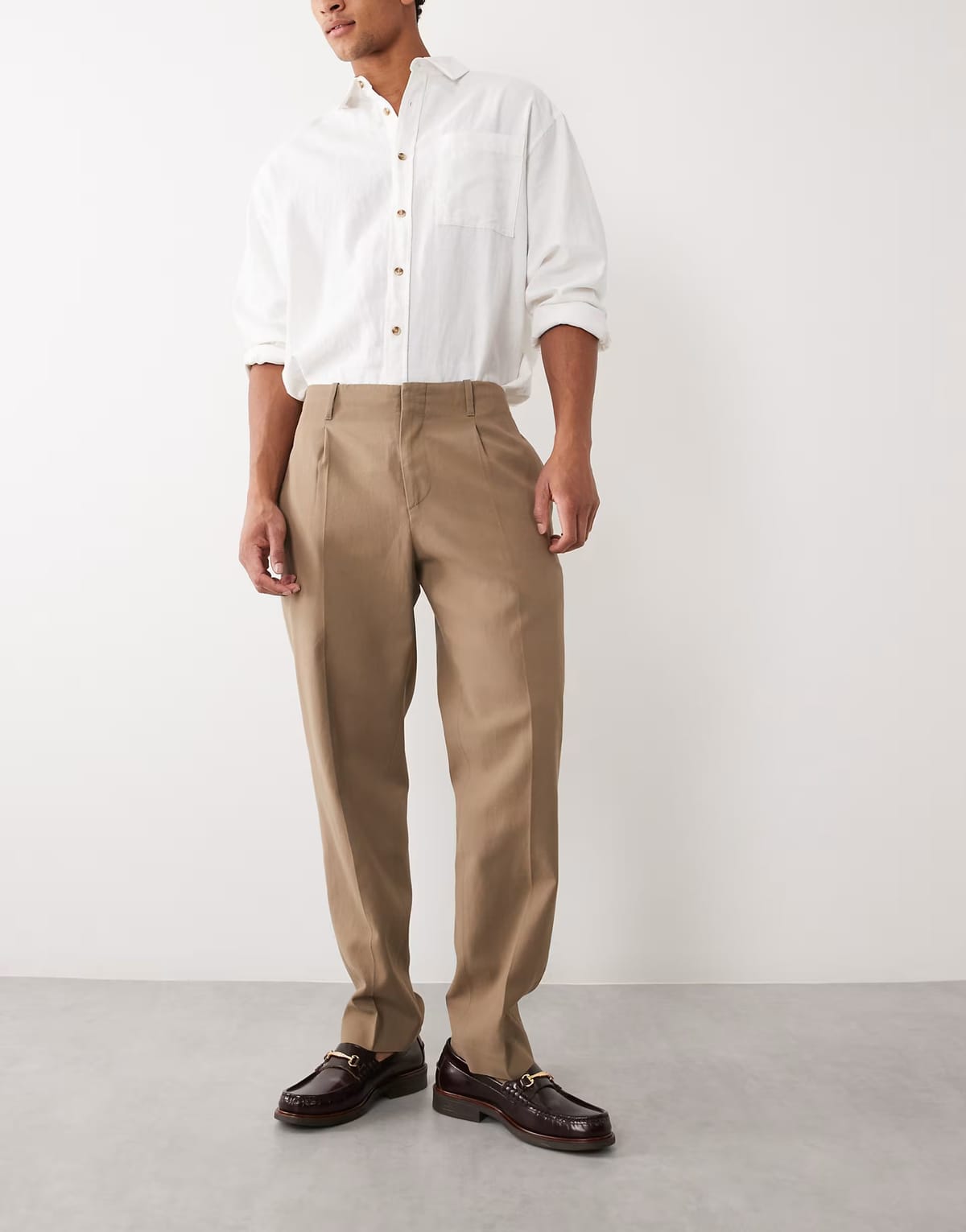 ASOS Mango straight leg tailored trouser in khaki - 1