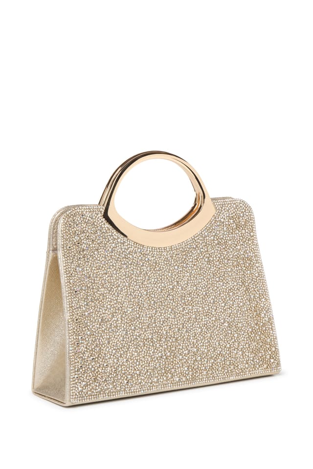 Paradox London Paradox London Women's Diamora' Diamante Top Handle Bag in Gold - 2