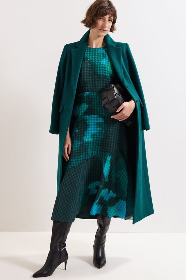 Phase Eight Phase Eight Women's Lydia Long Wool Coat in Turquoise - 3
