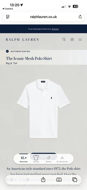 Ralph Lauren *NEW* Polo Ralph Lauren Men's Iconic Mesh Polo Shirt Big & Tall 2XLT 2XL #B