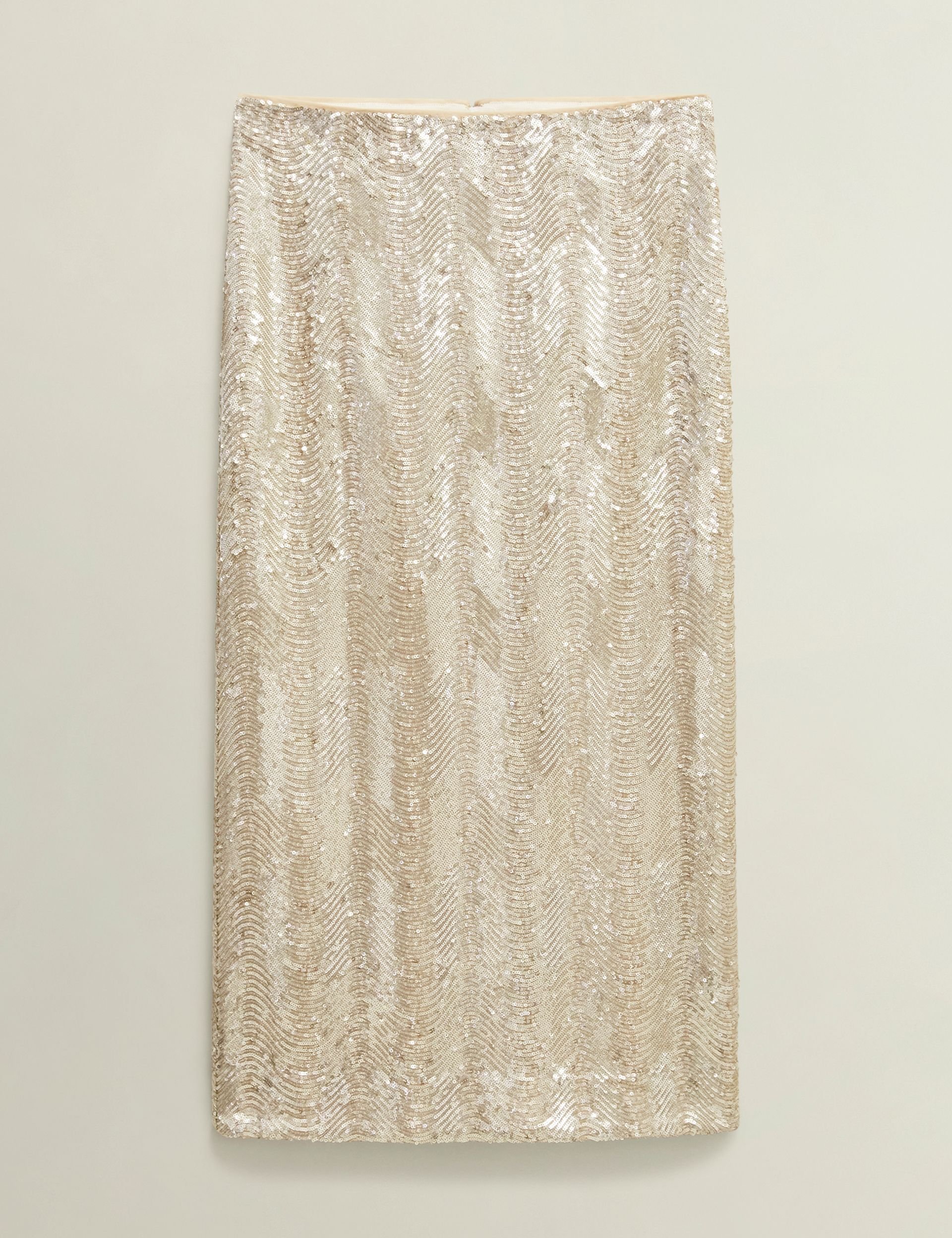 Hobbs London Hobbs London Women's Marlowe Sequin Skirt in Metallic Silver - 2