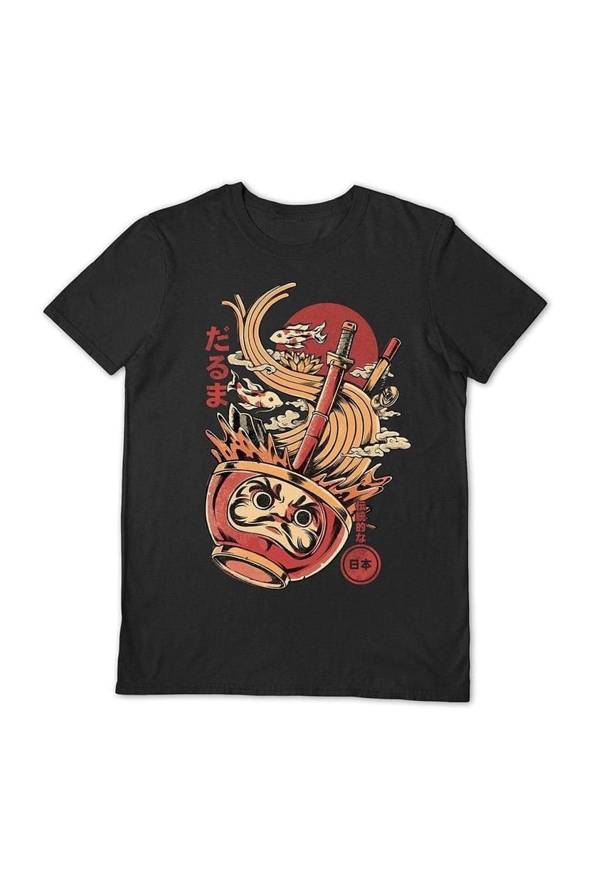 Ilustrata Ilustrata Men's Daruma´s Ramen T-Shirt in Black - 1