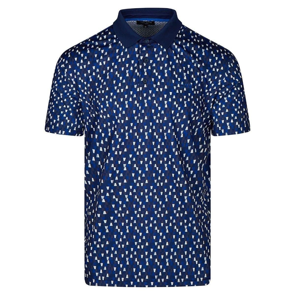 Ted Baker Ted Baker Men's Allcot Geo Print Golf Polo Shirt in Navy