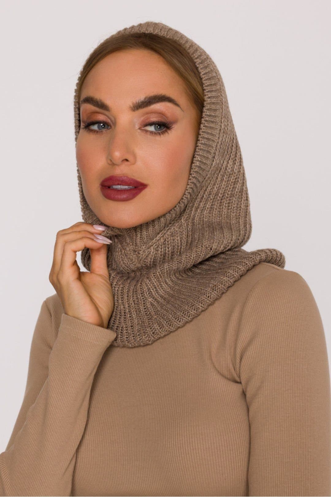 Love Lace Love Lace Women's Balaclava Winter Thermal Fleece Hood Hat for Cold Weather in Beige