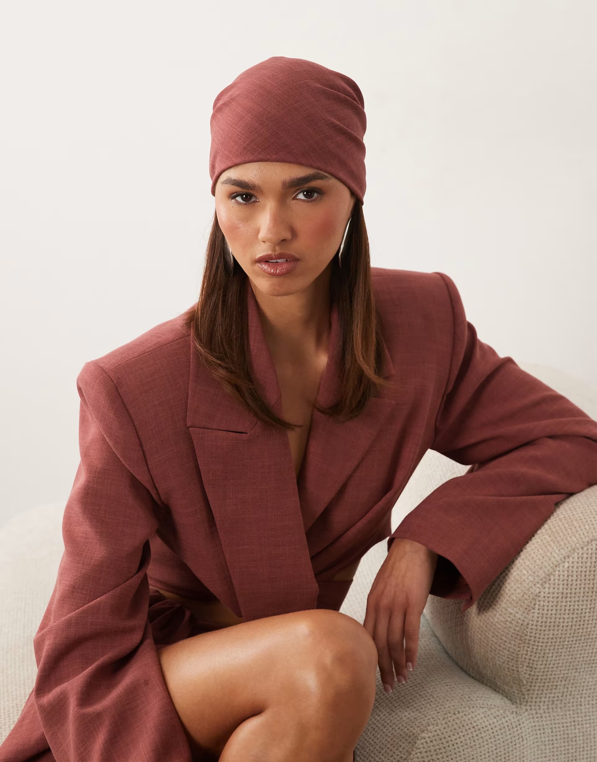 ASOS ASOS X THE SOURCED COLLECTION head scarf in rust