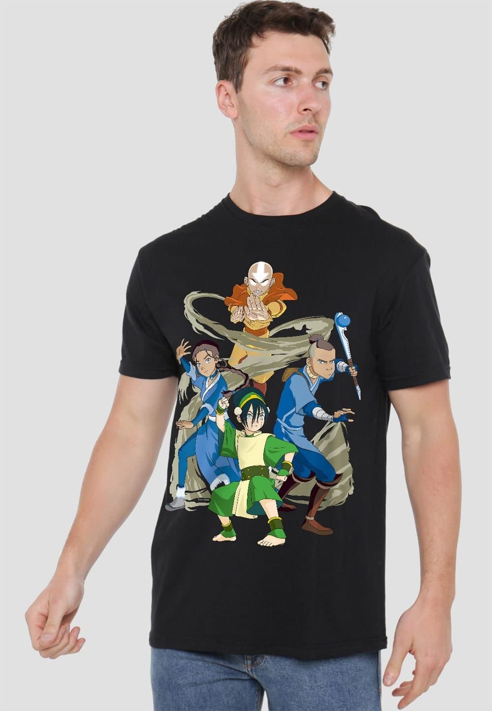 Avatar: The Last Airbender Avatar: The Last Airbender Men's Avatar The Last Airbender Team Avatar Elements T-Shirt, Black
