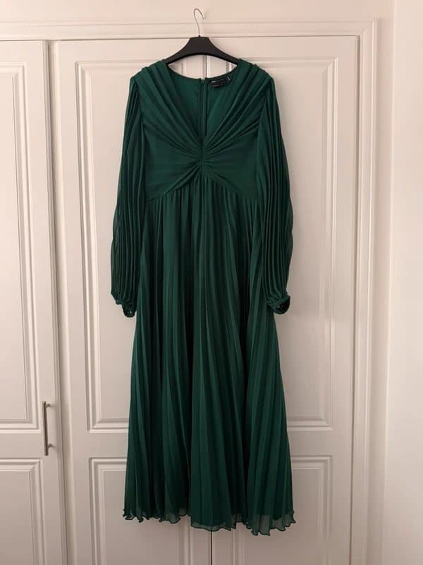 ASOS Design ASOS design pleated plunge neck midi dress