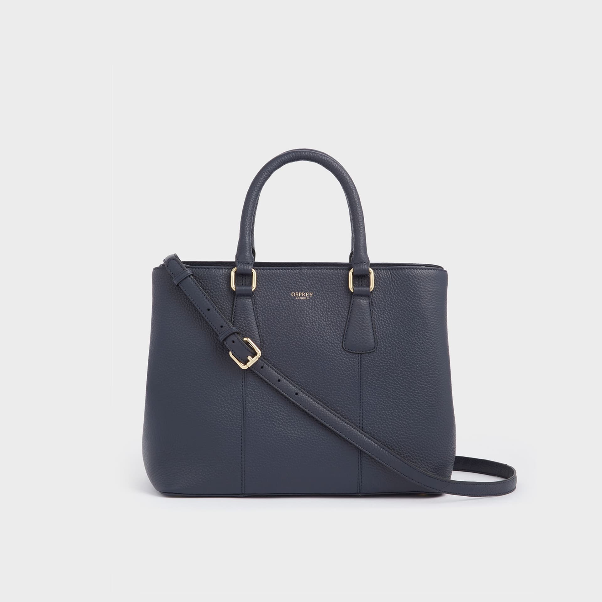 OSPREY LONDON OSPREY LONDON Women's The Adaline Mini Leather Grab Bag in Navy