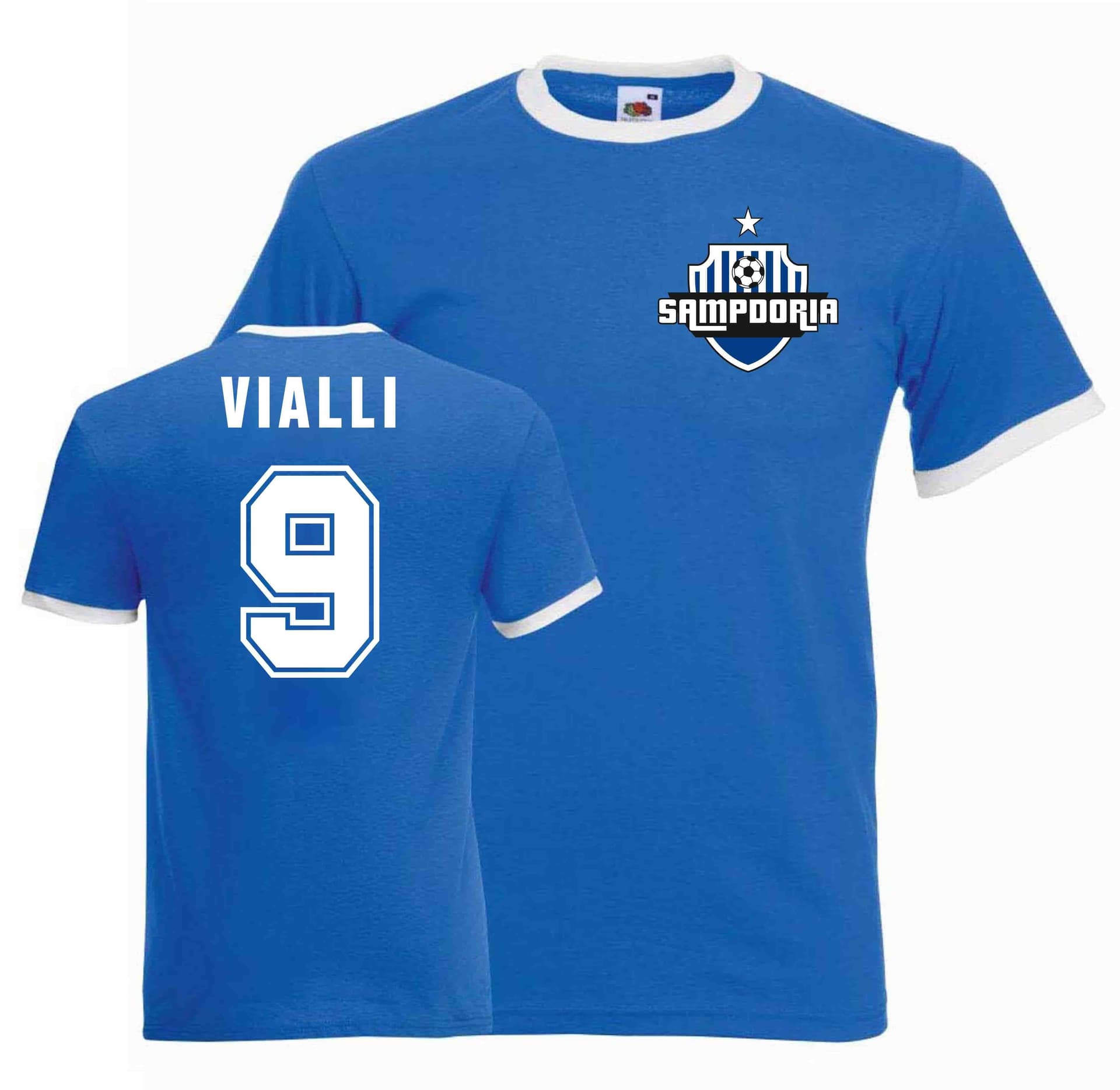 Sampdoria Sampdoria Men's Gianluca Vialli Ringer Tee in Blue