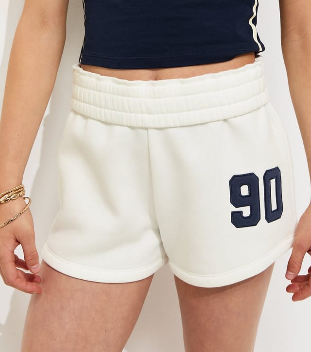 New Look Girls' Off White Jersey Number Embroidered Shorts New Look - 3