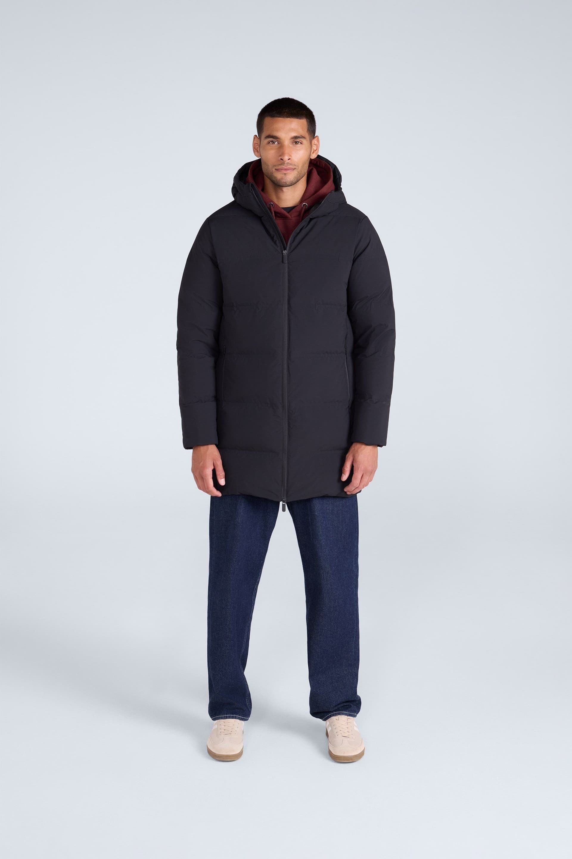 Animal Animal Men's 'Tech Down' Hooded Water Resistant Heat Sealed Warm Puffer Winter Coat in Black