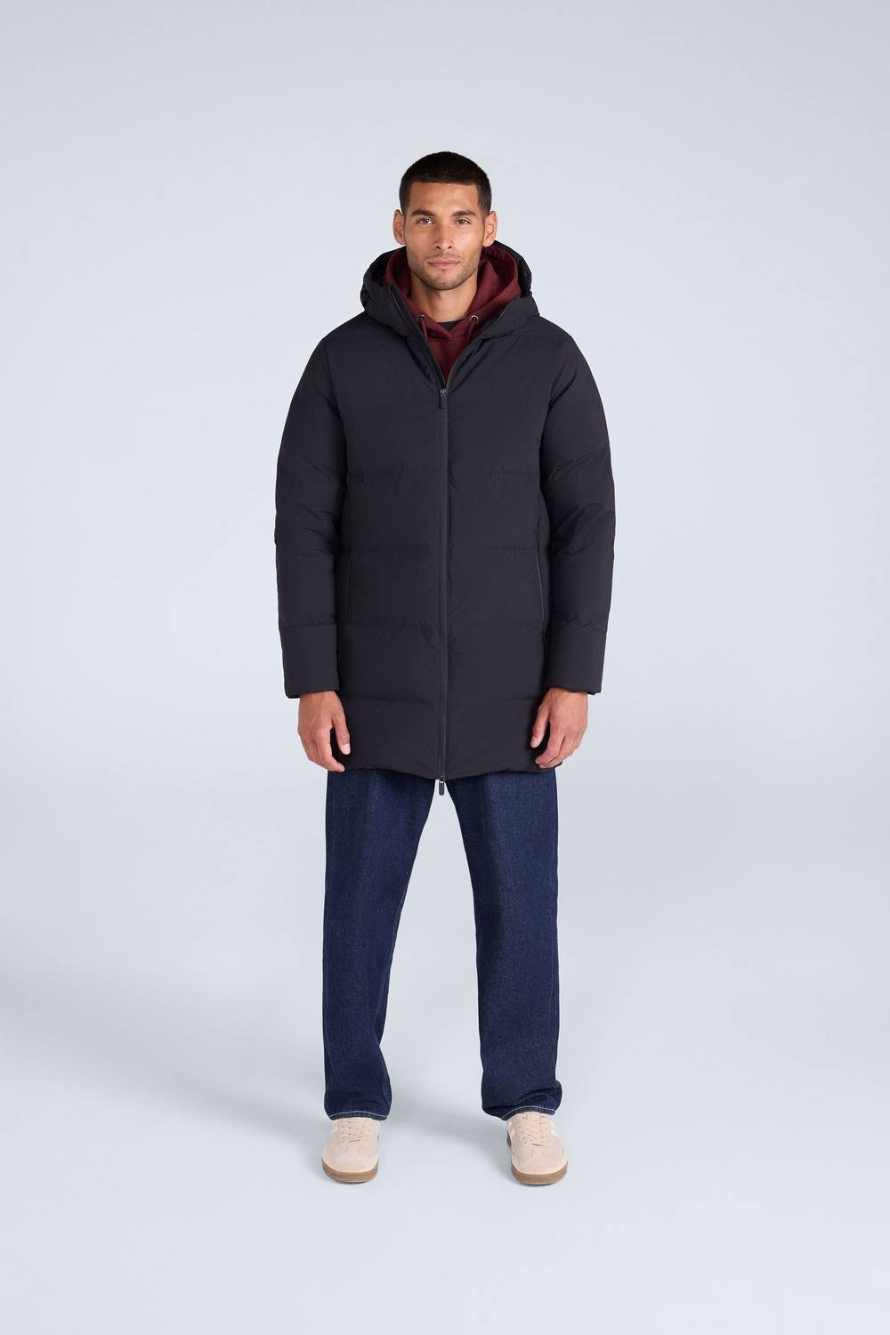 Animal Animal Men's 'Tech Down' Hooded Water Resistant Heat Sealed Warm Puffer Winter Coat in Black - 3