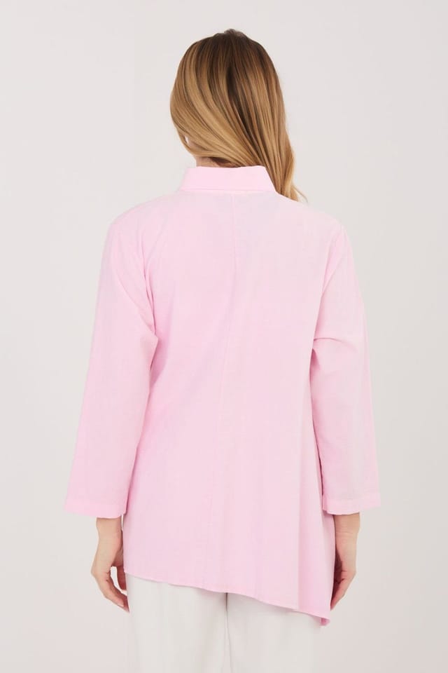 Love Lace Love Lace Women's Long Sleeve Casual Cotton Shirt in Pink - 3
