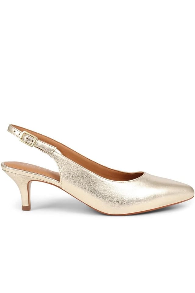 Jones Bootmaker Jones Bootmaker Women's Zaria Slingback Heels in Gold - 2