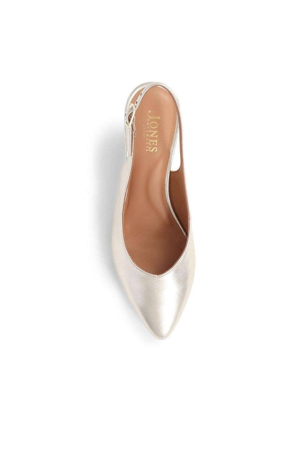 Jones Bootmaker Jones Bootmaker Women's Zaria Slingback Heels in Gold - 4