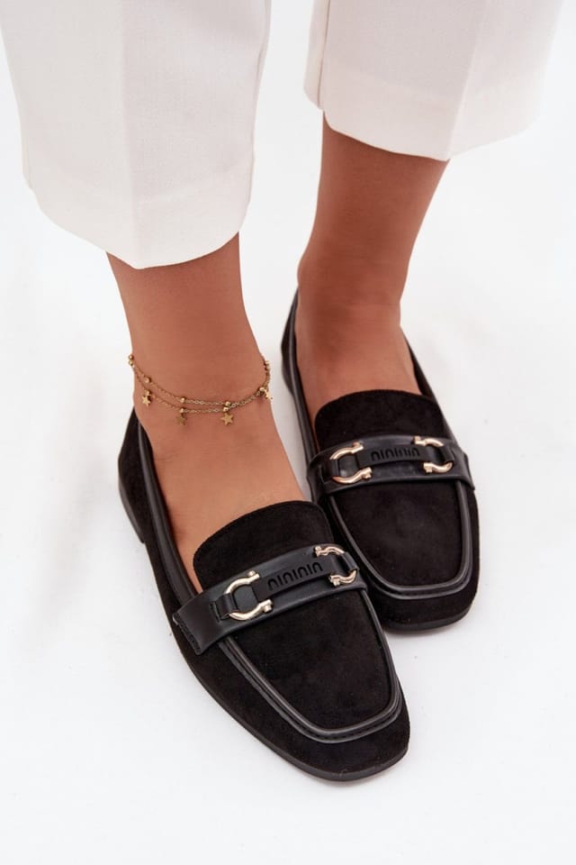 Love Lace Love Lace Women's Elegant Flat Loafers Rounded Toe Comfort Everyday Wear Slip On in Black - 3