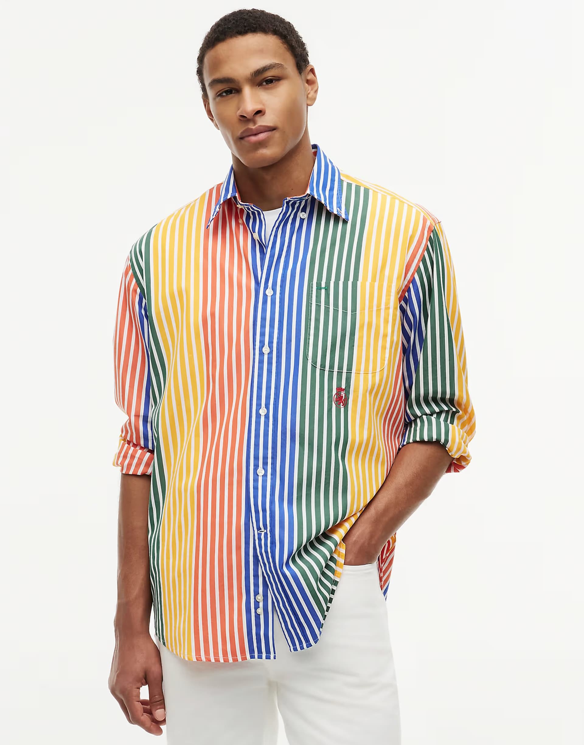ASOS Tommy Hilfiger Relaxed fit multicolour stripe poplin shirt in multi