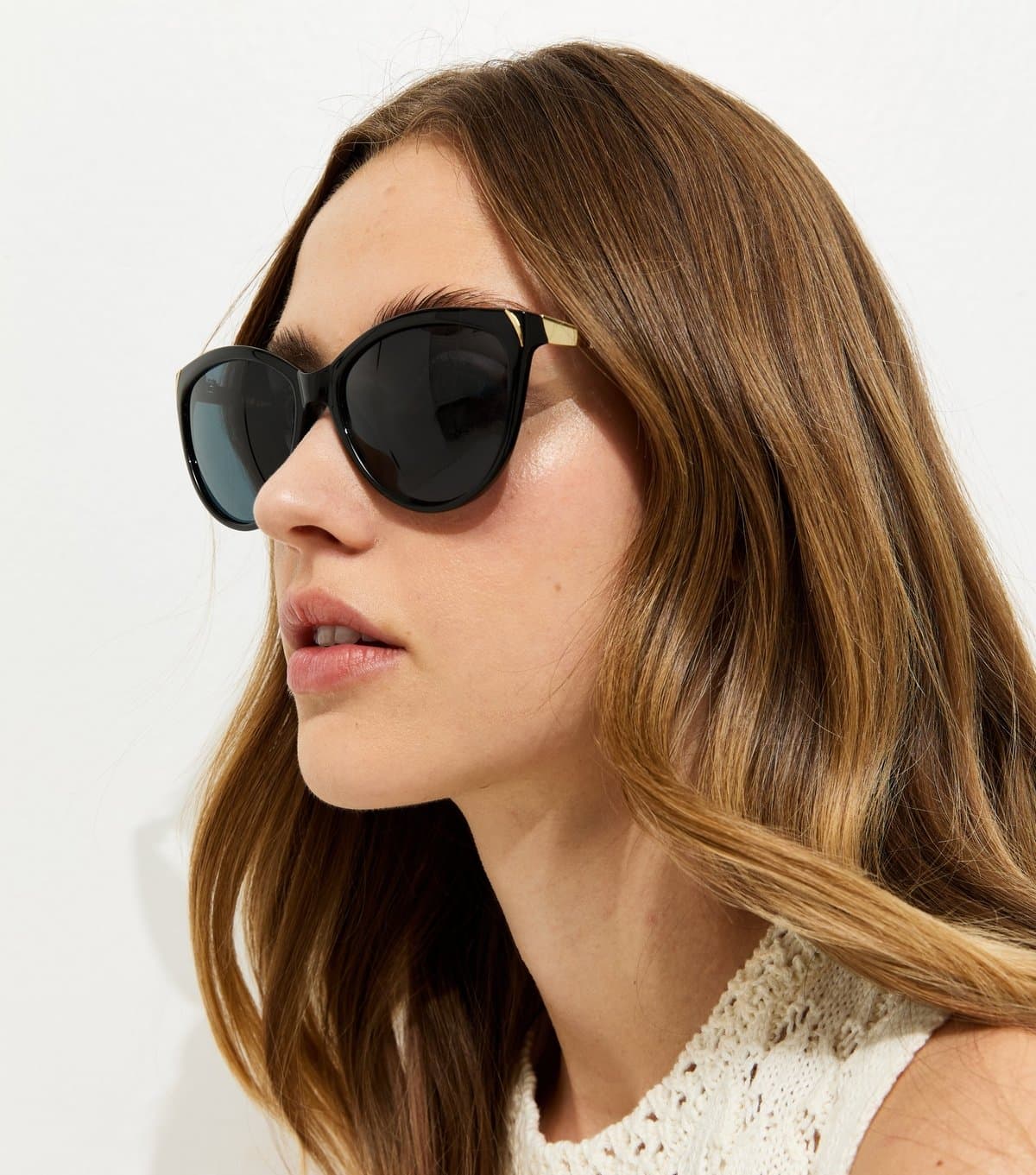 New Look Black Tortoiseshell Effect Cat Eye Sunglasses New Look
