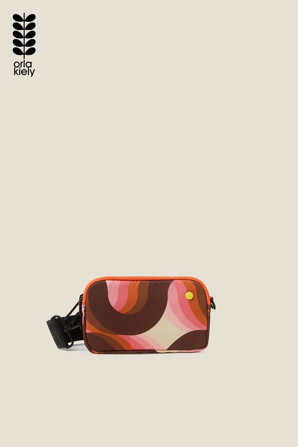 Orla Kiely Orla Kiely Women's Tripod Crossbody Bag - Rolling Waves Rose in Pink