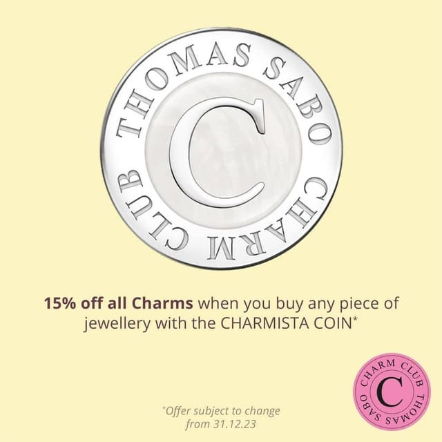 Thomas Sabo THOMAS SABO Women's Silver Pink Cubic Zirconia Cross Charm 2032-051-9 - 3