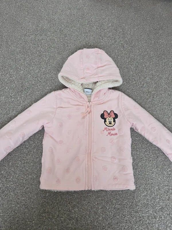 George Girls 2-3 years minnie mouse Disney george fleece lined zip up hoodie jumper jacket