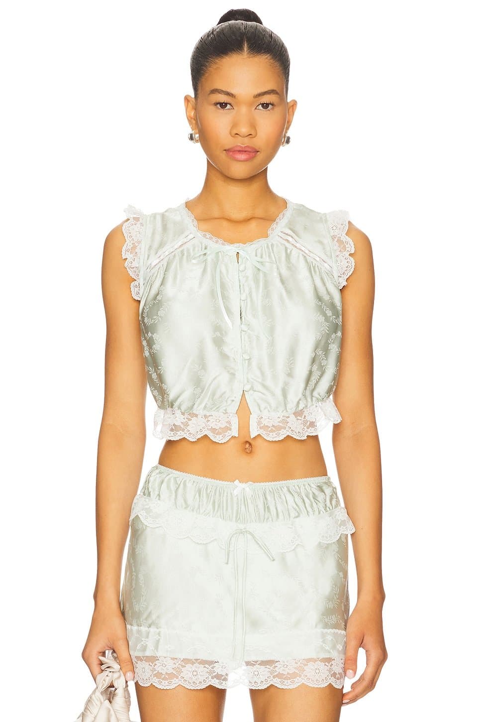 revolve Mint Twist Top