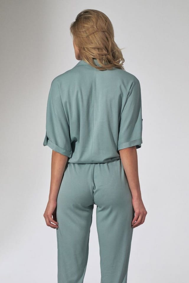 Love Lace Love Lace Women's Mint Kimono Blouse Heart Neckline Drawstring in Green - 3