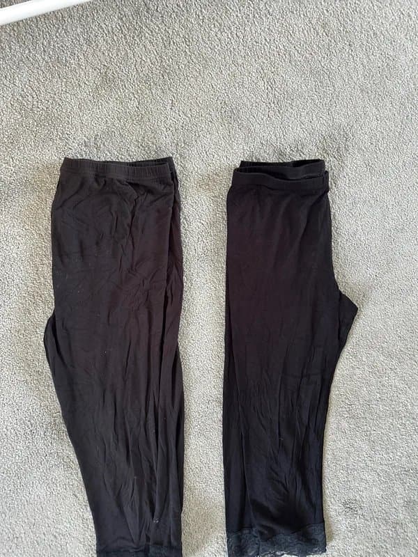 New Look New look black leggings, lace bottom. Uk 10 x2 pairs