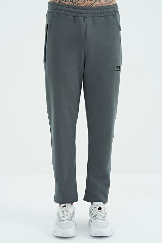 Tommy Life Tommy Life Men's Regular Fit Fleece Sweatpants in Charcoal - 2