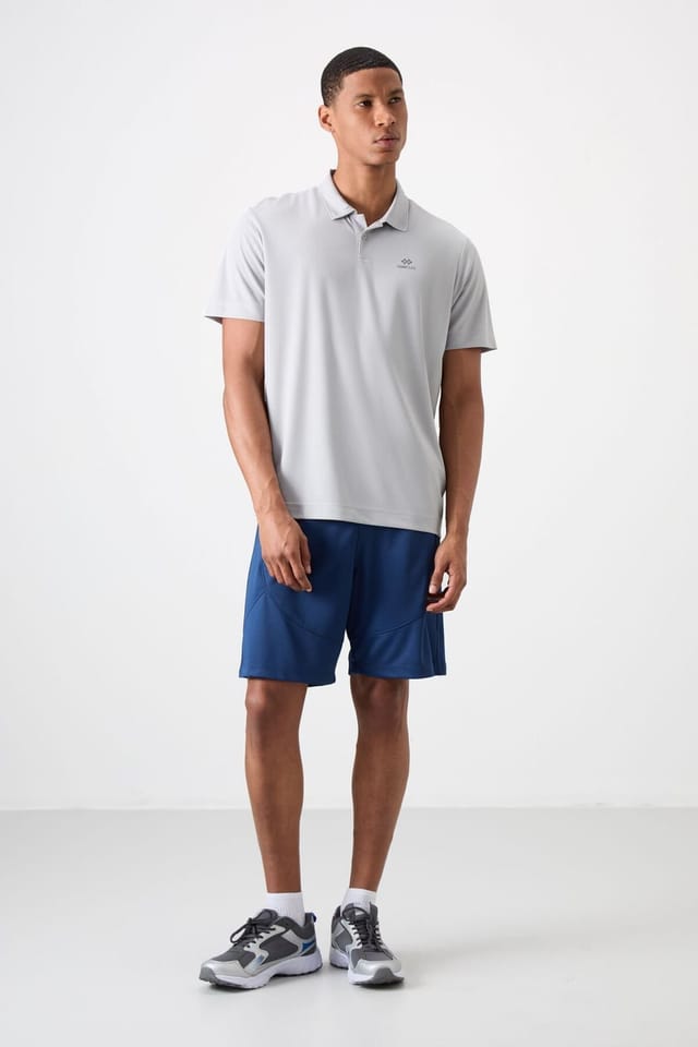 Tommy Life Tommy Life Men's Polo Collar Short-Sleeve T-Shirt in Light Grey - 2