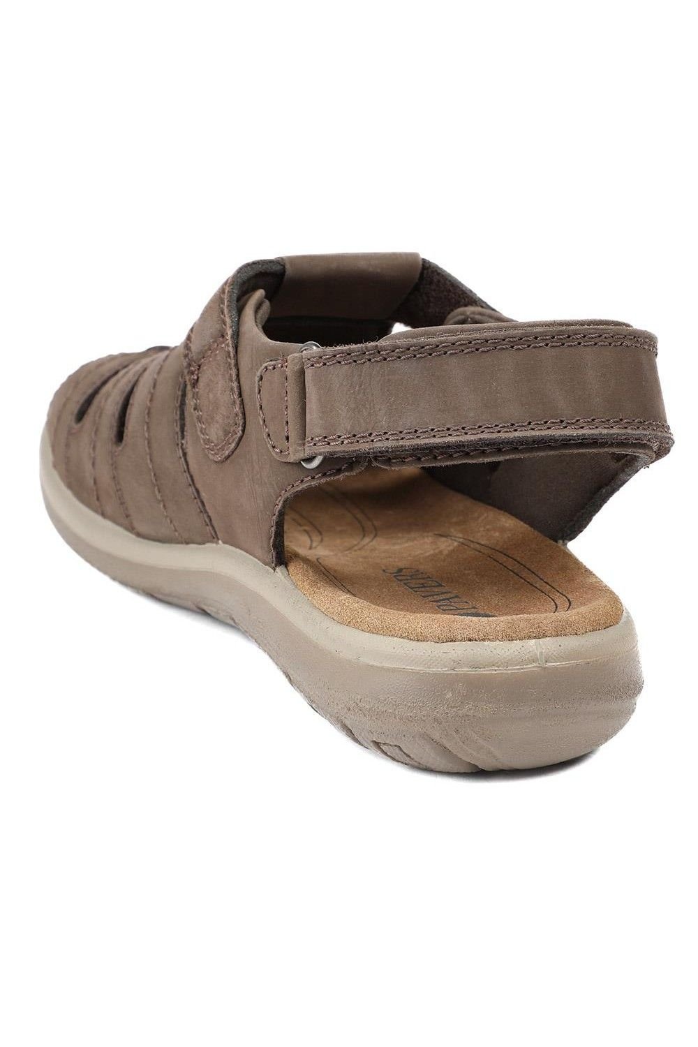 Pavers Pavers Men's Dual Adjustable Fasten Leather Sandals in Brown - 3