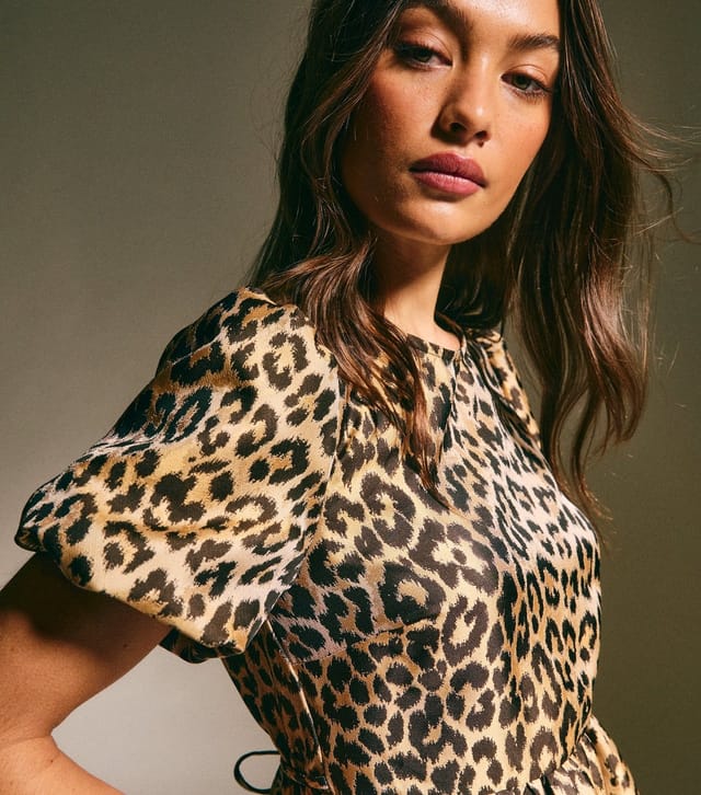 New Look Women's Brown Leopard Print Jacquard Mini Dress New Look - 2